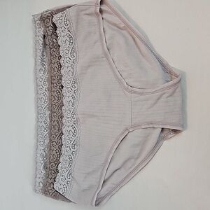 Felina | Women's NWOT Aubrie Lace Cotton Blend Set of 3 Mid-Rise Panties Sz L